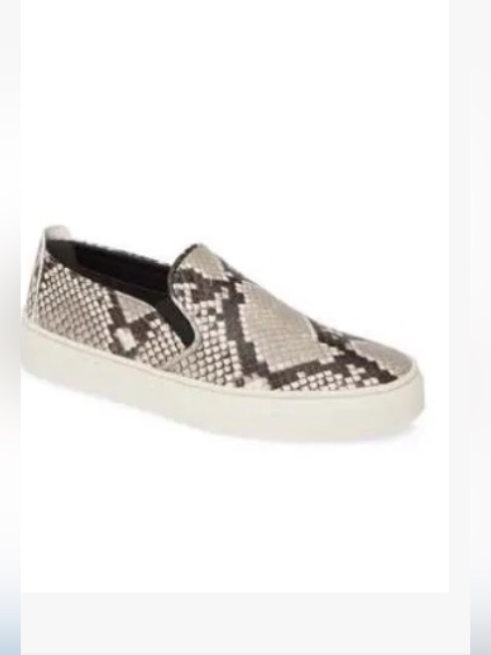 Barneys New York Snake Print Slip-On Sneakers in brown and Cream(imported